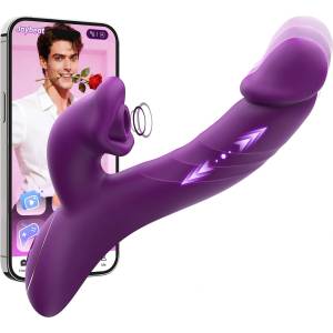 SuperLove Harmony Rabbit Sucking Thrusting Vibrator with App Purple