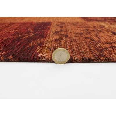 Flair Rugs Manhattan Patchwork Chenille Terracotta Červená