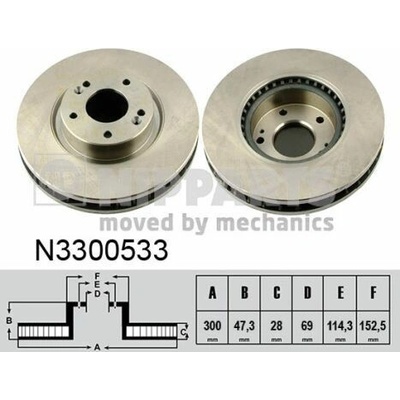 Brzdový kotúč NIPPARTS N3300533
