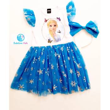 Myrat Baby Детска рокля Елза + диадема, синя