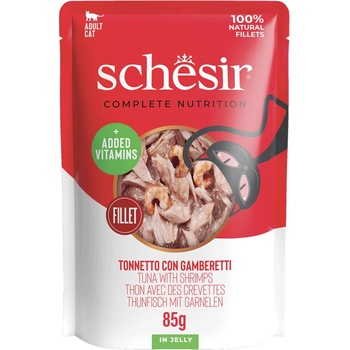 Schesir Cat C&B Wet Adult Tuniak a krevety v želé 85 g