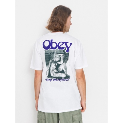 Obey Stop Worry Now white