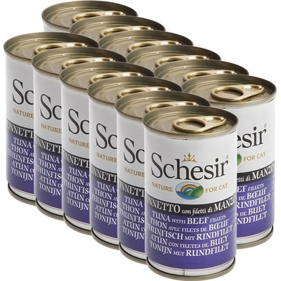 Schesir cat tuniak s hovädzím v želé 12 x 140 g