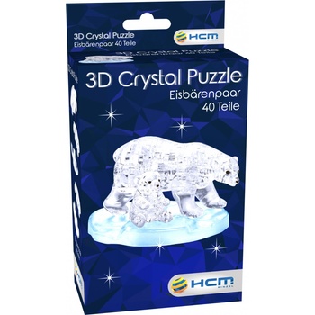 HCM Kinzel 3D Crystal puzzle Lední medvědice s mládětem 40 ks
