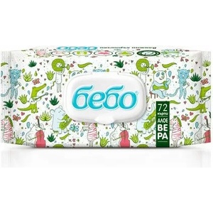 Bebo Влажни кърпички Bebo - С екстракт от Алое Вера, 72 броя (633) - ozone