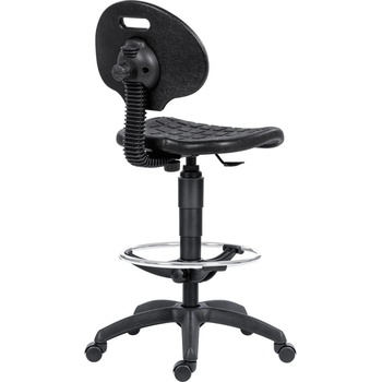 Antares Работен стол Antares 1290 NOR LONG GAS RING, до 140кг, полиуретан, полипропиленова база, газов механизъм, коригиране на височината, черен (1290-NOR-LONG-GAS-RING)