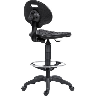 Antares Работен стол Antares 1290 NOR LONG GAS RING, до 140кг, полиуретан, полипропиленова база, газов механизъм, коригиране на височината, черен (1290-NOR-LONG-GAS-RING)