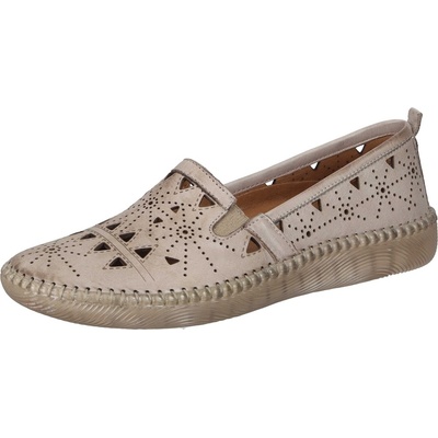 Manitu 840073 08 kožené baleriny s perforací béžová