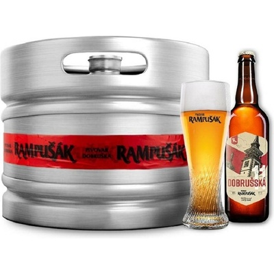 Rampušák DOBRUŠSKÁ 11 světlý ležák nefiltr. 4,4% 20 l (sud)