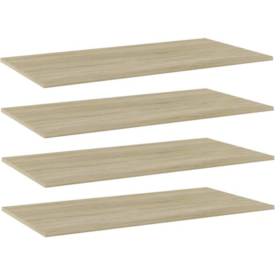 vidaXL Рафтове за етажерка, 4 бр, дъб сонома, 80x20x1, 5 см, ПДЧ (805304)