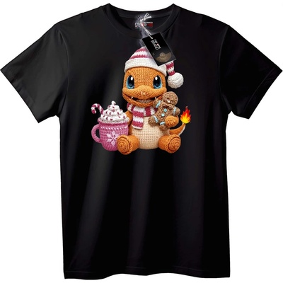 NOONEBRAND Тениска Прошнат Коледен Charmander - S, Black
