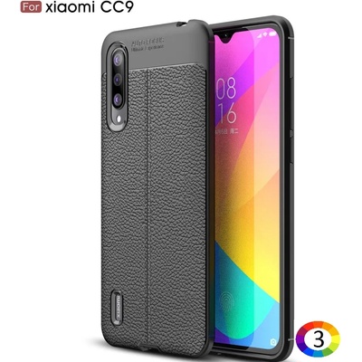 Xiaomi Mi 9 Lite/CC9 Удароустойчив Litchi Skin Калъф и Протектор