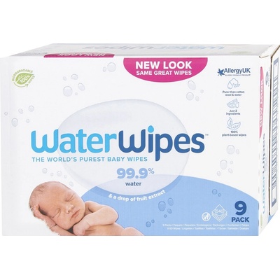 Waterwipes 100% BIO odbúrateľné obrúsky 9 x 60 ks