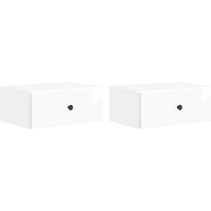 vidaXL Спален шкаф с монтаж на стена 2 бр. Бял гланц 49 x 34, 5 x 20 см (899134)
