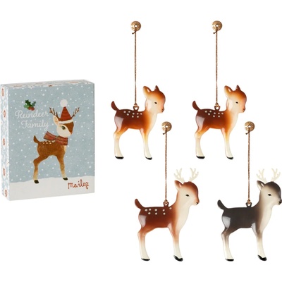 MAILEG Kovové ozdoby v krabičce Reindeer family S24