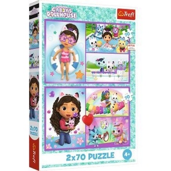 Trefl Trefl: Къщичка за кукли на Габи, Играй с Габи - 2 x 70 части пъзел