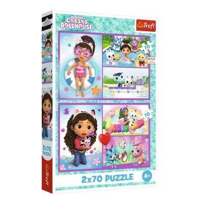Trefl Trefl: Къщичка за кукли на Габи, Играй с Габи - 2 x 70 части пъзел