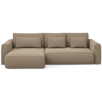 makamii Светлокафяв кадифен разтегателен ъглов диван с място за съхранение (ляв ъгъл) Kapua - Makamii (KAPUA_LCF_M_3_P1_C20)