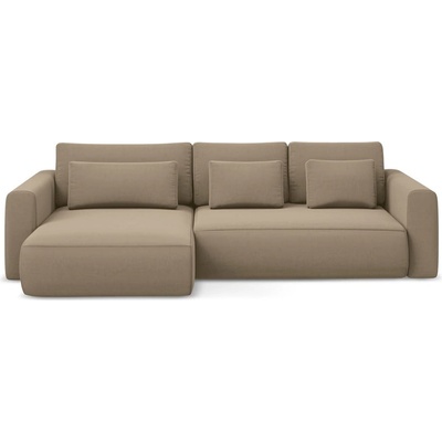 makamii Светлокафяв кадифен разтегателен ъглов диван с място за съхранение (ляв ъгъл) Kapua - Makamii (KAPUA_LCF_M_3_P1_C20)