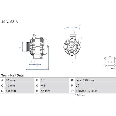 Alternátor BOSCH 0 986 041 850