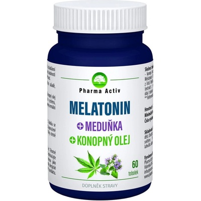 Pharma Activ Melatonin + meduňka + konopný olej 60 tobolek