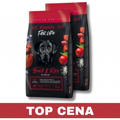 Fitmin dog For Life Beef & Rice 2 x 12 kg