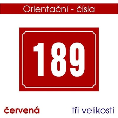 Orientační čísla - červená - 20x16 cm / destička tl. 5mm