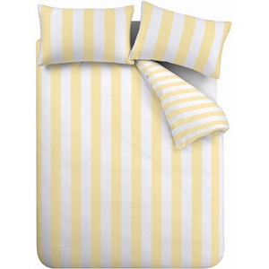 Catherine Lansfield Жълто двойно 3 части спално бельо 200x200 cm Cove Stripe - Catherine Lansfield (BD/58100/W/DQS/YE)