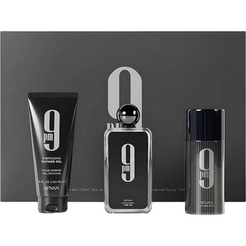 Afnan 9PM Унисекс подаръчен комплект Размер EDP 100 ml + 200 ml душ гел + 250 ml дезодорант спрей