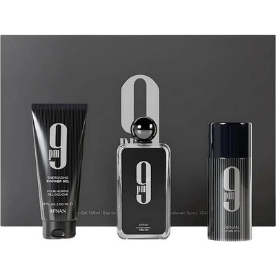 Afnan 9pm Унисекс подаръчен комплект Размер EDP 100 ml + 200 ml душ гел + 250 ml дезодорант спрей