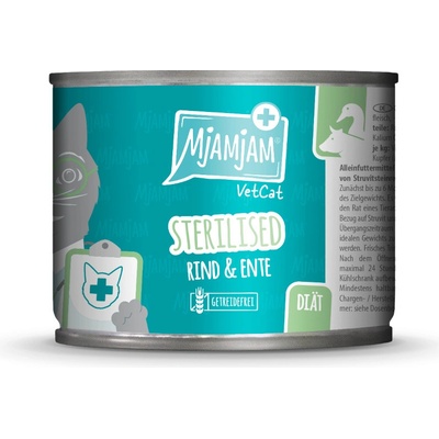 MjAMjAM VetCat Sterilized hovädzie mäso a kačica 6 x 200 g