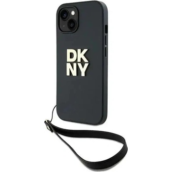 DKNY Кейс DKNY Wrist Strap Stock Logo iPhone за 15 Plus, черен (3666339264741)