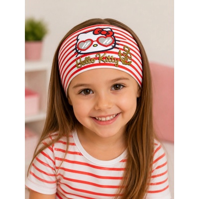 Dievčenská čelenka na gumičku Hello Kitty Ružový štýl pre malé parádnice Červená