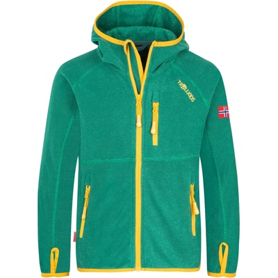 TROLLKIDS Детско поларено яке Trollkids Kids Sandefjord Jacket Fleece jacket - Jungle Green / Mustard - размер 128 (EU) (703-2399-1117)