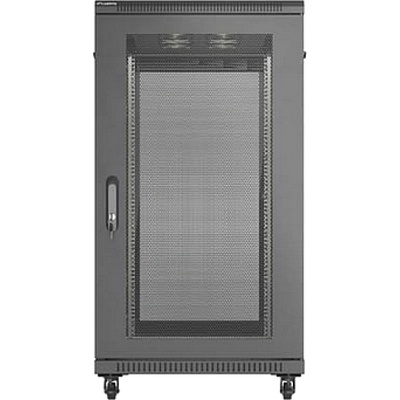 Lanberg Rack Cabinet 19" Free-Standing 22U/600X1200 (FlAT Pack) With Mesh Door Black (FF01-6222-23B)