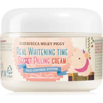 Elizavecca Milky Piggy Real Whitening Time Secret Pilling Cream овлажняващ омекотяващ крем с пилинг ефект 100ml