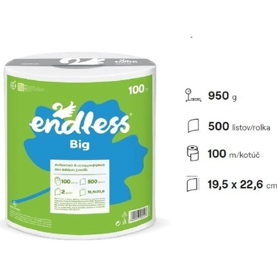 Endles papierová utierka 100m, 500 útržkov, 950g