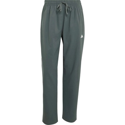 Dámske športové nohavice adidas WORKOUT ESSENTIALS WOVEN PANT Tmavo zelenáBiela