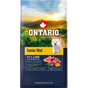 ONTARIO Онтарио Сениор Мини Агнец и Кафяв Ориз 6, 5 кг