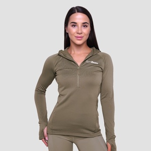 GymBeam Pulse 1/2 Zip Running Суичър за жени Vetiver XL