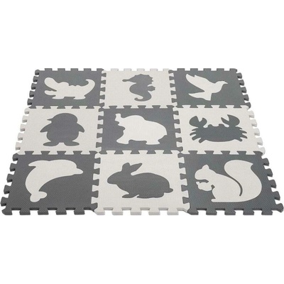 KIK Kontrastní pěnové puzzle 85 × 85 cm 9 ks černo-krémové – Zboží Dáma