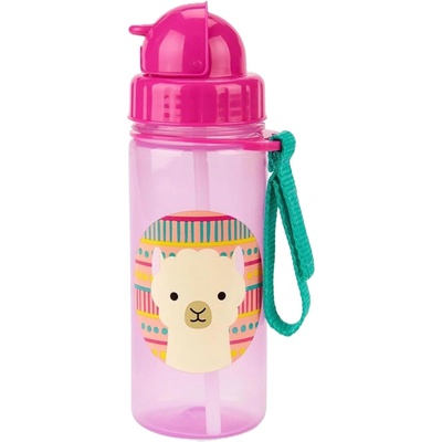 Skip Hop Бутилка със сламка Skip Hop Zоо - Lama, 385 ml (9N567210)