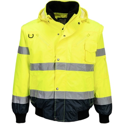 Portwest C465 Bomber Hi-Vis Contrast bunda žltá/tmavomodrá