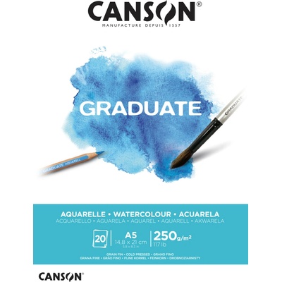Canson Graduate Watercolour Skicák v lepenej väzbe A5 250g 20 listov