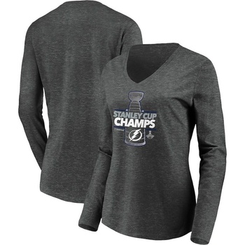 Fanatics Dámske tričko Tampa Bay Lightning 2020 Stanley Cup Champions Locker Room Laser Shot V Neck dlouhý rukáv