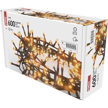Emos D4BV03 600 LED řetěz ježek 12 m venkovní i vnitřní vintage časovač