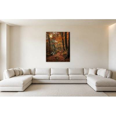 Obraz na plátně – Podzimní lesní cesta u potoka 120 × 150 cm – Hledejceny.cz