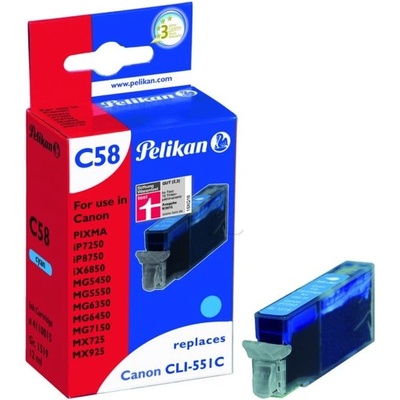 Compatible Тонер, Pelikan, CLI551C XL, синьо (1021430260)