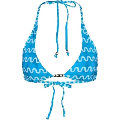 Seafolly Дамско бикини горнище Seafolly Women's Soundwave Longline Halter Bra Bikini top - Turquoise - размер 32 (EU) (150-4431-0211)