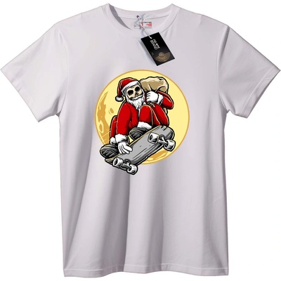 NOONEBRAND Тениска Санта Череп Скейт - 2XL, White